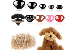 UPINS Safety Noses, 90 Pcs Plastic Animal Safety Noses for Amigurumi Crochet Toy Noses Large Safety Noses Pink Black Doll Nos