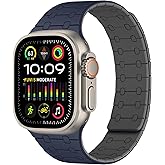 Amizee Magnetic Bands Compatible with Apple Watch Band 49/46/45/44/42/41/40/38mm Women Men, Sport Silicone Strap for iWatch Ultra 3/2/1 Series 11 10 9 8 7 6 5 4 SE3/2/1 (49/46/45/44/42, D-Blue Gray)