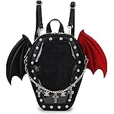ENJOININ Gothic Coffin Shape Fashion Purses and Handbags for Women Halloween Shoulder Bag Backpack