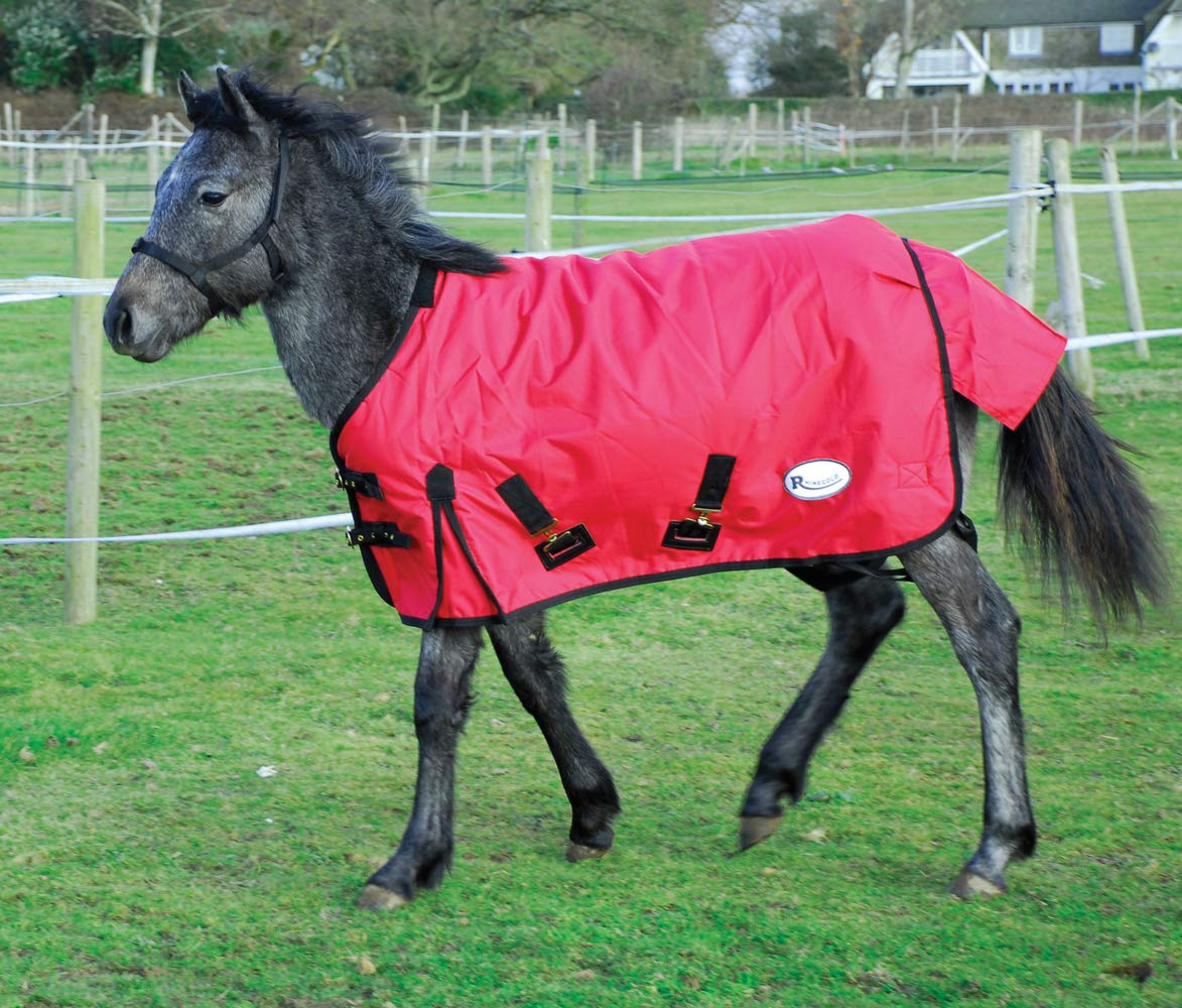 Rhinegold Foal Konig Outdoor Rug - Mediumweight 200gsm polyfill,Red,4'3"