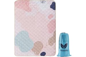 Gealaek Waterproof Picnic Blankets Sandproof Beach Blanket 3-Layers 60x80 Inches Large Foldable Outdoor Blanket for Camping, Park, Travel, Grass, with Carry Bag 01w