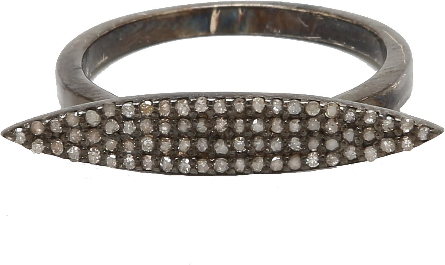 Champagne Diamond and Sterling Silver Dagger Ring