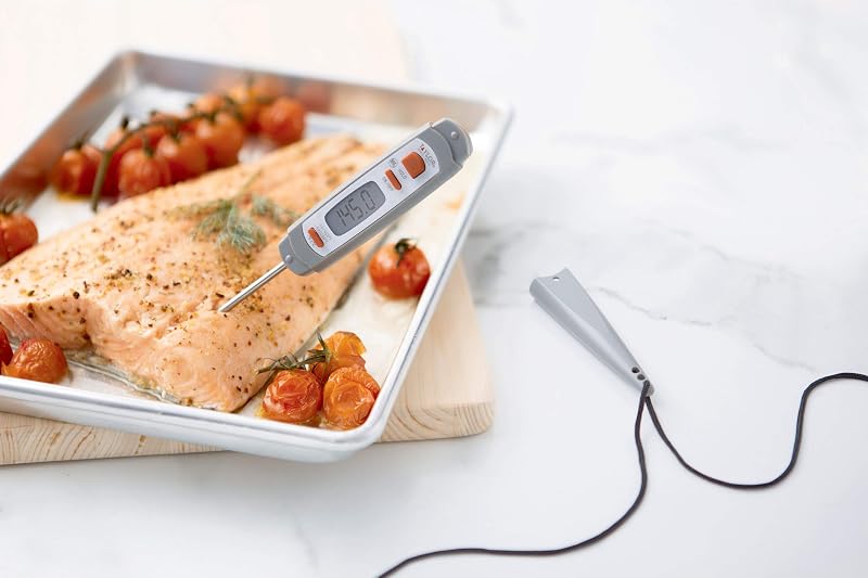 Pro Sonda Termometro Digitale per Carne in Plastica/Acciaio Inox con Custodia Protettiva Antimicrobica, Colore Grigio, 18 cm — foto 4 di 7