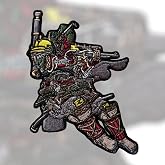 Hunter Samurai Galactic Ronin Ninja Embroidery Morale Patch 40000+ Stitch 6" Limited Edition with Artcard Sengoku Japan Style Streetwear Manga Comic with Hooks for EDC, Cosplay and Wearable Loops