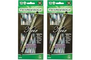 DIXON TICONDEROGA Ticonderoga Noir Holographic Woodcase Pencil, 12 Per Pack [Set of 2]