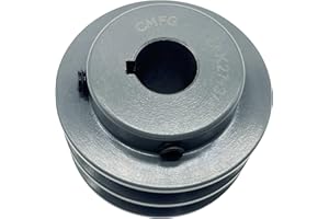 CMFG 2AK27-3/4 v Belt Pulley, 2.75 inch OD, 3/4 Inch Bore,Cast Iron Material, AK Double Groove Motor Pulley for"4L" or"A" Belts, 2AK2734 Pulley