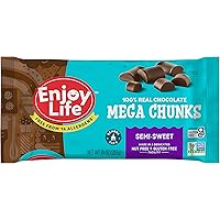 Enjoy Life Baking Chocolate Semi-Sweet Mega Chunks, Dairy Free Chocolate Chips, Soy Free, Nut Free, Non GMO, Gluten Free, Veg