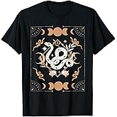 Dark Academia Aesthetic Celestial Boho Tarot Snakes Witchy T-Shirt