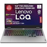 Laptop Gaming Lenovo LOQ | AMD Ryzen 7 250 | 16GB RAM 512GB SSD | 15,6" FHD | NVIDIA GeForce RTX 5060 | con AI | Windows 11