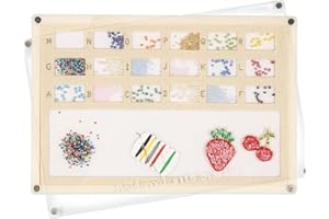 Svartur Acrylic Bead Mat with Lid, Solid Base Seed Bead Tray with Built-in Felt Bead Mat & Magnetic Cover, Bead Board for Jewelry Making, Bead Sorting Tray for Seed Bead, Small Bead Under 4mm
