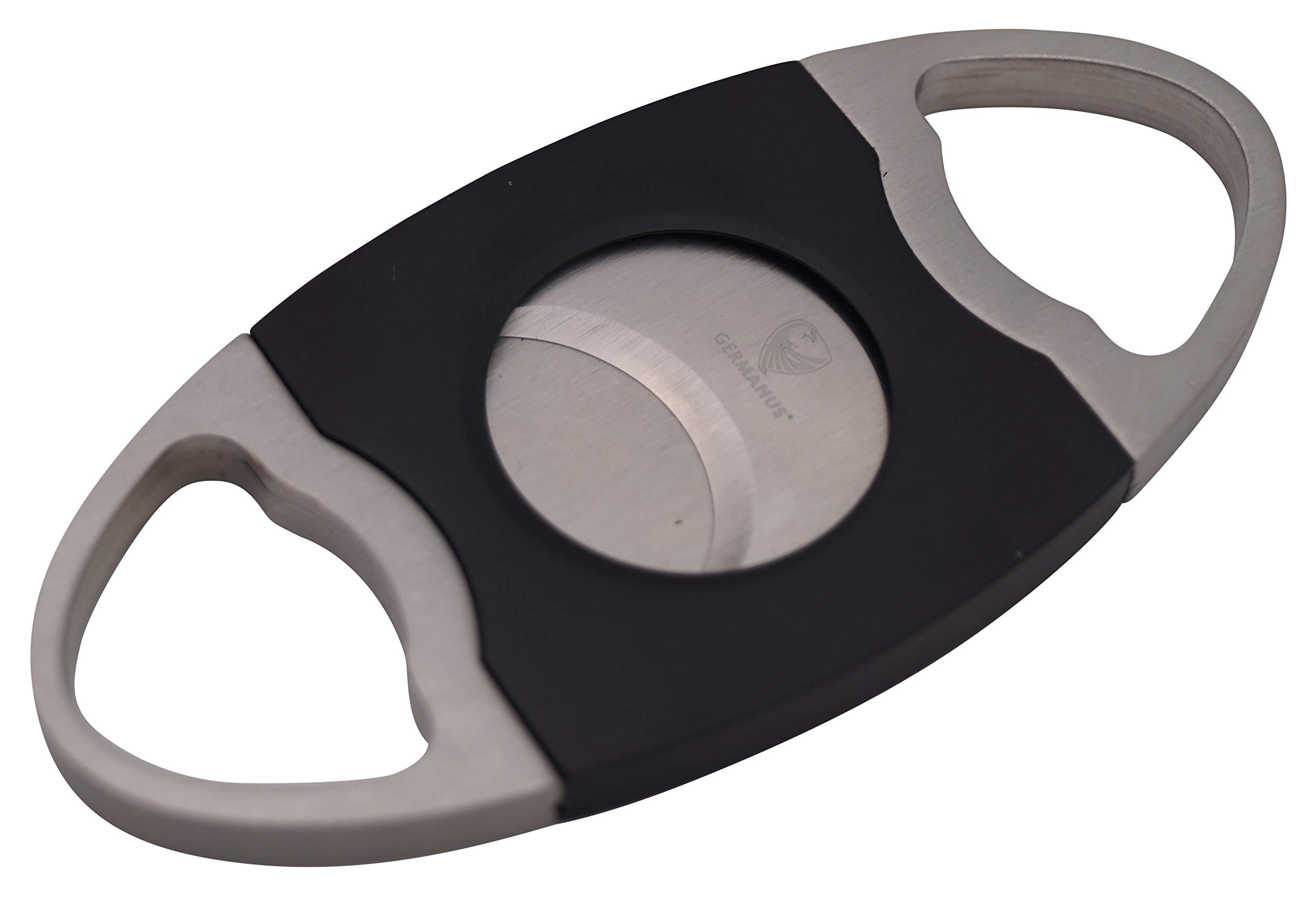 GERMANUS Cigar Cutter Black Silver with Fixation