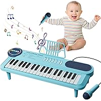 ZMZS Piano Keyboard for Kids, 37 Keys Electronic Music Keyboard with Microphone & Music Stand, Portable Instrument Grand Pian