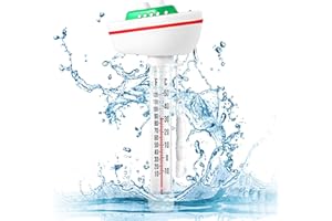 BEENTIBER Floating Pool Thermometer, Large Size Easy Read for Water Temperature with String for ice Bath& Swimming Pools and Cold Plunge(Ship