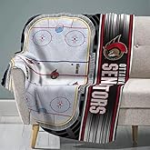 Sleep Squad Ottawa Senators Home Ice 60 x 80 Raschel Plush Blanket an NHL Super-Soft Throw