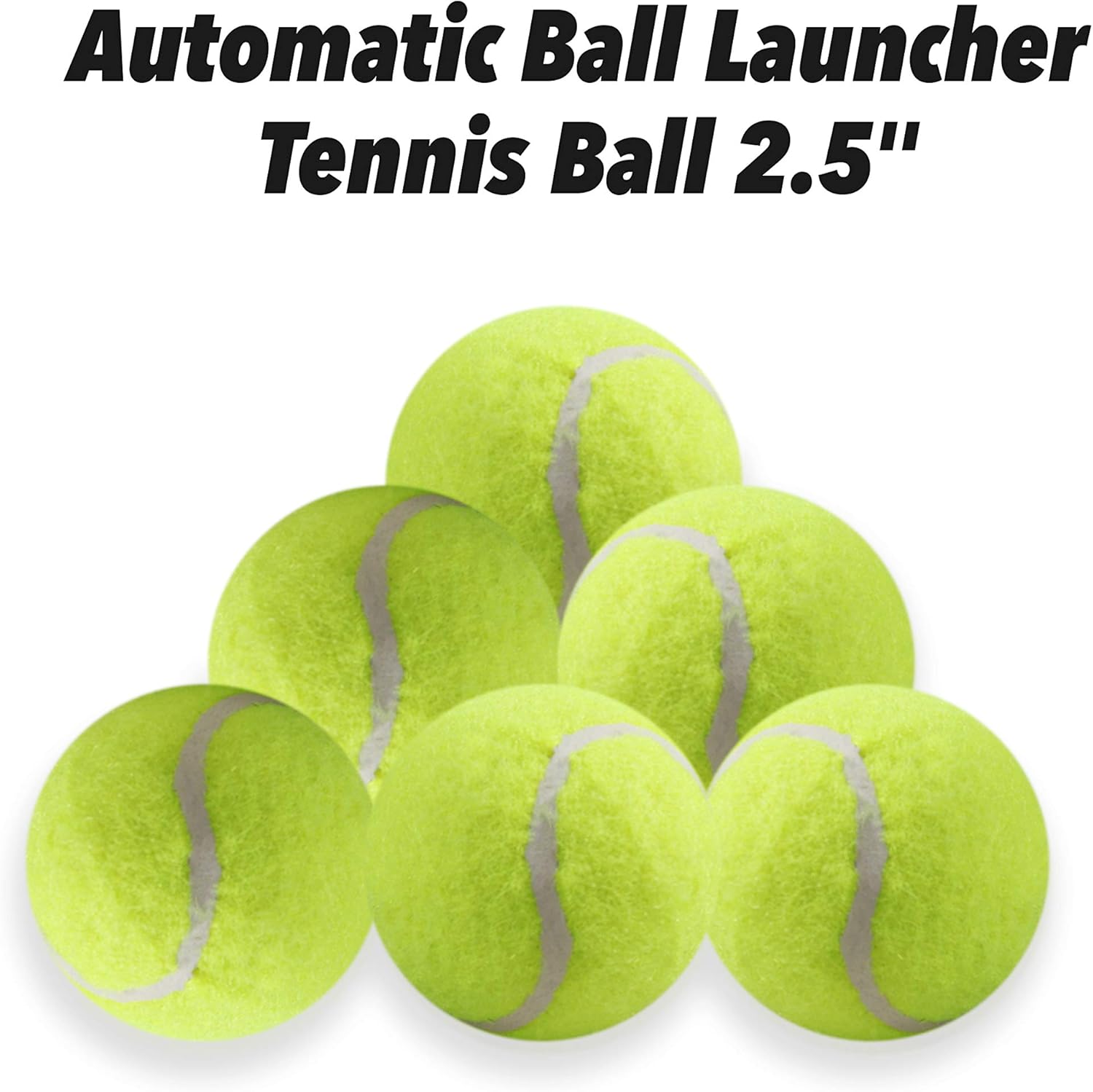 Pet Prime Dog Tennis Ball 2.5″ x 6 PCS Automatic Dog Ball Launcher Tennis Ball Accessories