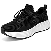 OKVOOT Women's Wide Width Sneakers - Fashion Slip-On Lightweight Athletic Shoes for Walking Running Gym Workout Tennis Training, Breathable Non-Slip Shock Absorbing Casual Wear