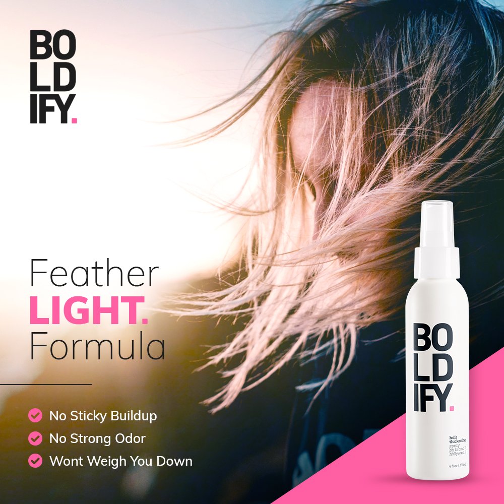Boldify Hair Thickening Spray Get Thicker Hair In 60 Seconds