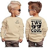 GLIGLITTR 2nd Birthday Sweatshirt for Boy Two Cool Birthday Outfit 2 Year Old Toddler Boy Second Bday Party Long Sleeve Shirt