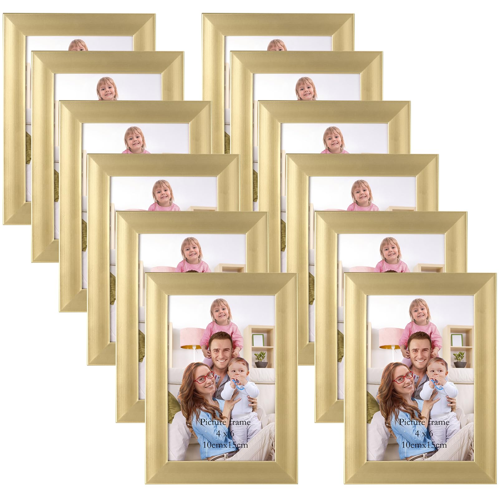 Giftgarden Gold 6x4 Photo Frames 12 Pack, Modern 4x6 Picture Photo Frames for Wall or Tabletop Display — image 1