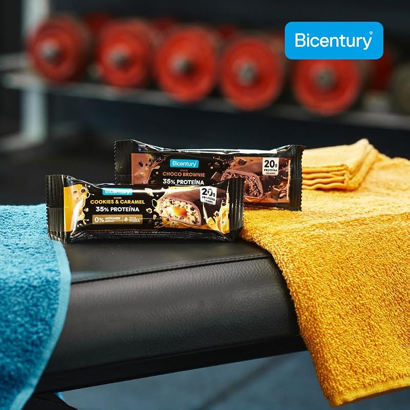 Barritas Proteicas Choco Brownie 20g Proteína | Pack 12 Barritas | Sin Azúcares Añadidos | Alto en Fibra | Snack Fitness Rico en Proteínas
