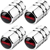 Tire Valve Stem Caps for GMC Series Stem Cap Universal Car Air Cover Car Accessories for Cars, SUV, Truck, Motorcycles Silver