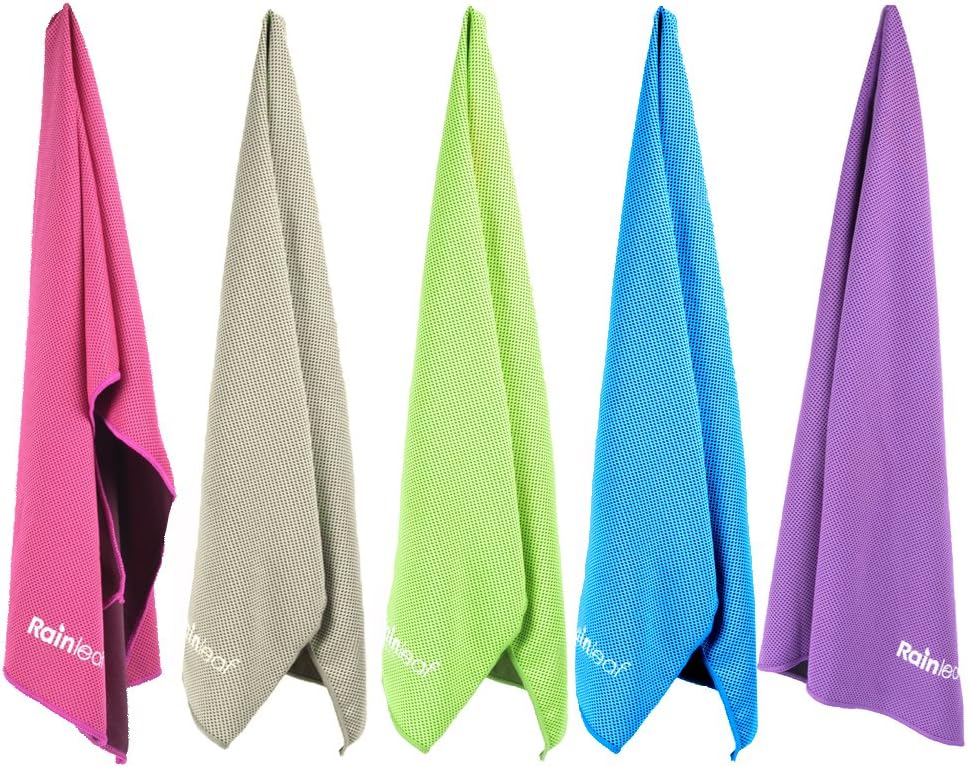 Rainleaf Mesh Cooling Towel, Instant Cool Off, Perfect for Fitness, Gym, hot Yoga & Sports,Pilates, Travel, Beach,Camping