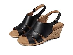 Rockport Women's Briah Sling Wedge Sandal, Black