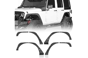 Hooke Road JK Fender Flare Delete Removal Kit for 2007-2018 Jeep Wrangler JK & JKU Unlimited 2 or 4 Doors, Front and Rear Wheel Liner Trim Gap Cover Steel - 4PCS
