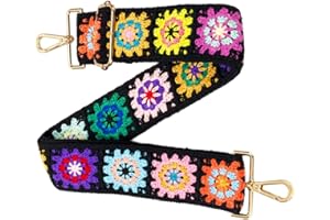 ZANQANO Crochet Flower Purse Strap Replacement Crossbody Bag Handbag 2" Wide Adjustable