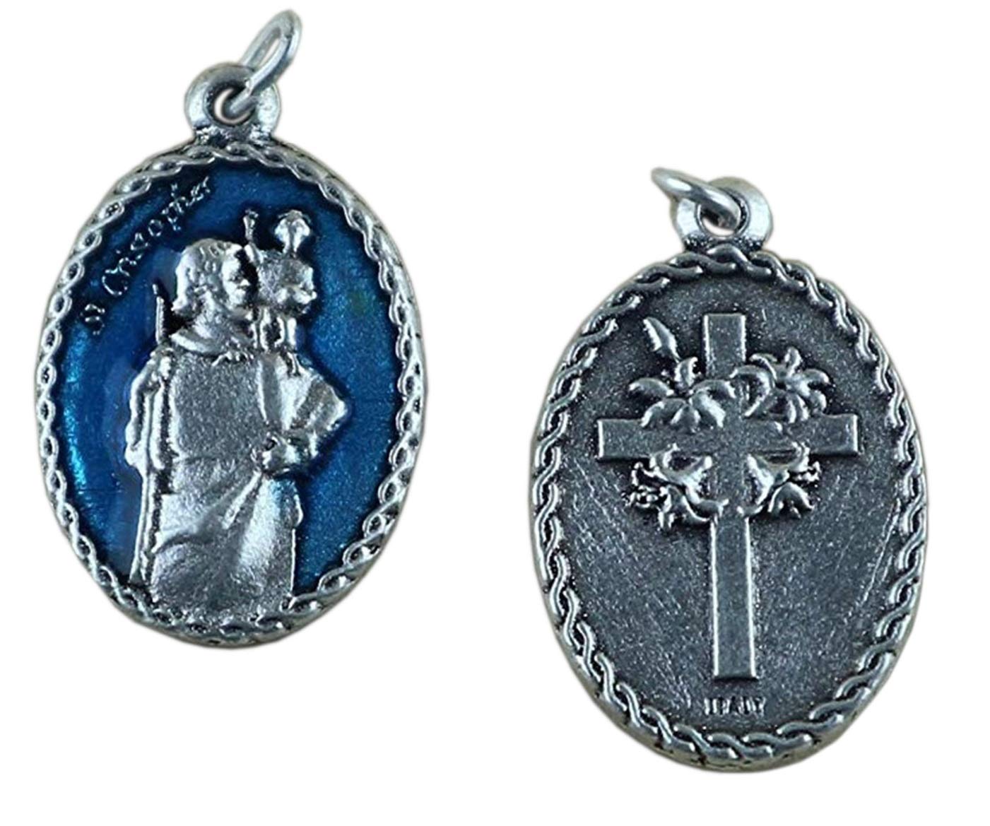 Eurofusioni Silver Plated Medal Saint Cristopher - 10 pieces