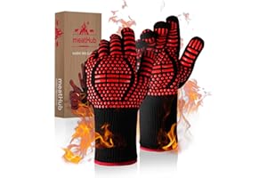 HUBDIC HubiCare Grill Gloves Heat Resistant Fire Resistant Oven Gloves, 1472°F/800°C Heat Resistant Oven Gloves