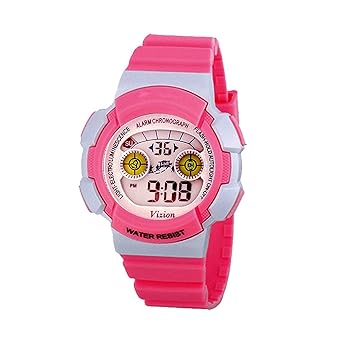 Vizion Digital LCD Multicolor Dial Watch for Boys and Girls-VZN-B0458-4