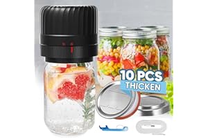 KITOOL Electric Mason Genie Vacuum Sealer Kit for Wide-Mouth & Regular-Mouth Mason Jars, Canning Vacuum Sealer Mason Jar for Food Storage