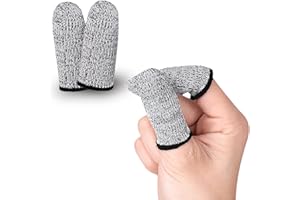 Elfzone Finger Cots Cut Resistant Protector - Finger Covers for Cuts, Gloves Life Extender, Cut Resistant Finger Protectors for Kitchen, Work, Sculpture, Anti-Slip, Reusable (Gray, 12PK)