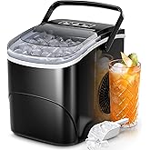 Electactic Ice Makers Countertop,26Lbs/24H,9 Cubes in 6 Mins,Portable Ice Maker Machine with Self-Cleaning,2 Sizes of Bullet Ice,Perfect for Home Kitchen(Black)