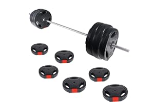 FITVIDS Signature Fitness Vinyl Standard 1-Inch Plate Weight Plate for Strength Training and Weightlifting, Multiple Sizes