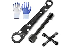 Traveant Plumbing Tools, Angle Stop Wrench Angle-On Wrench kit, plumbers wrench Angle Stop Removal Tool for professional plumber Installing with Work Gloves