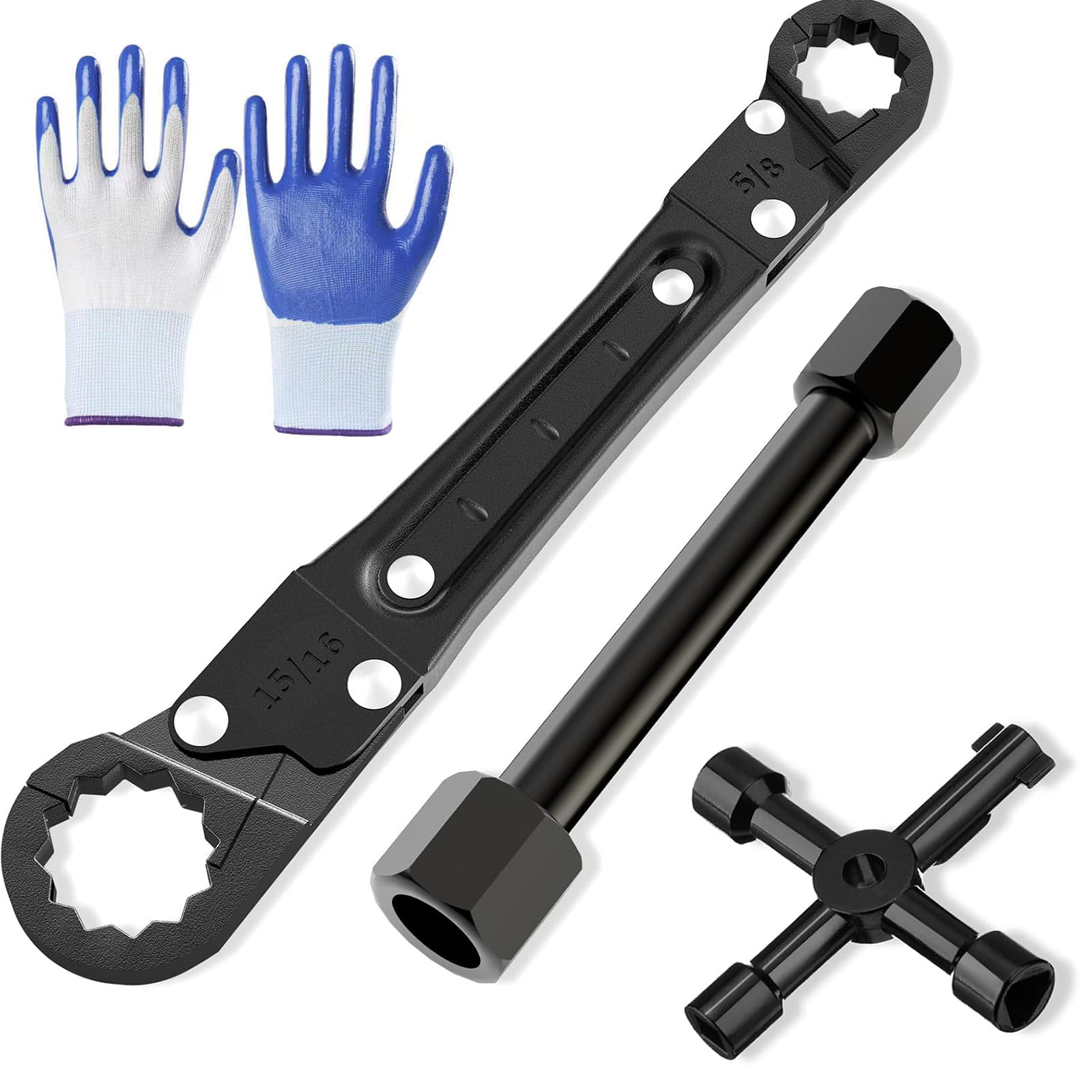 Photo 1 of Traveant Plumbing Tools, Angle Stop Wrench Angle-On Wrench kit, plumbers wrench Angle Stop Removal Tool for professional plumber Installing with Work Gloves