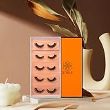 DYSILK Wispy Fluffy False Eyelashes 5 Pairs 6D Faux Mink Natural Look Cat-Eye view 7