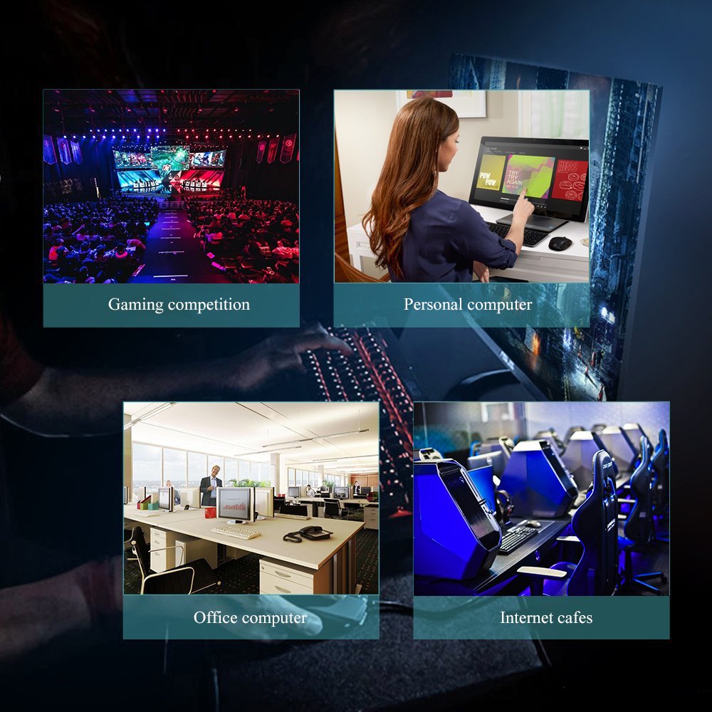 Wired Gaming Keyboard,Horsky USB Backlit LED Rainbow Light Illuminated Professional Membrane Mechanical Feeling Keyboard for PC and Mac Gamer with 104 Keys OEM Keycaps Waterproof Black