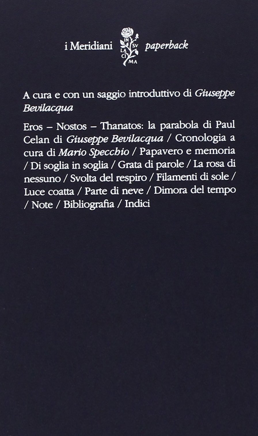 Amazon It Poesie Celan Paul Bevilacqua G Libri