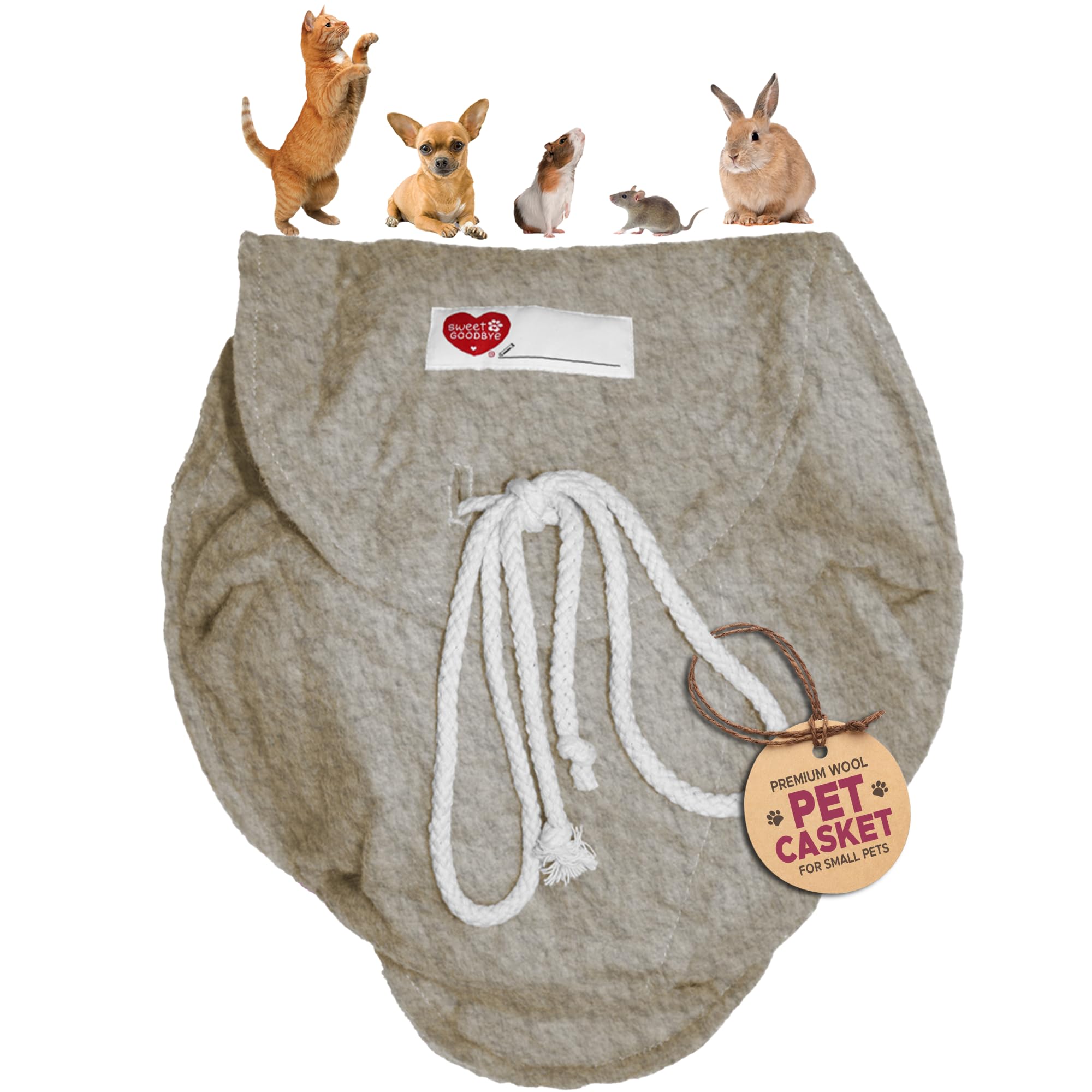 Sweet Goodbye Cloud® Eco-Friendly Pet Burial & Cremation Ceremony Kit Casket for Smaller Pets: Rabbits Hamsters Gerbils Birds Reptiles Small Cats (Choose Size & Color) (Small, Natural)