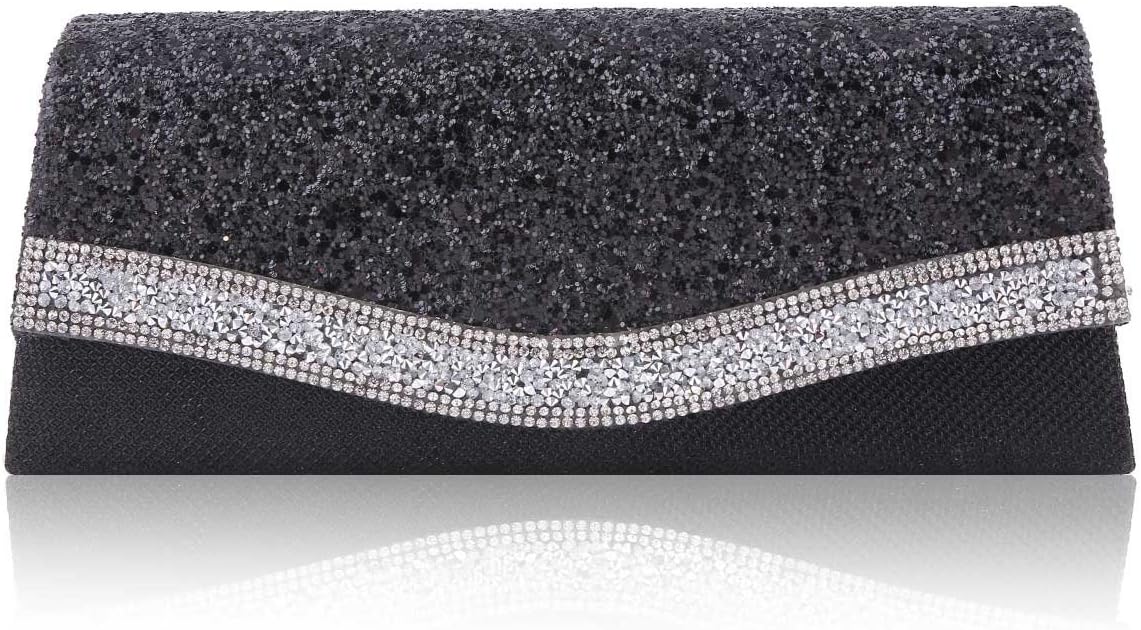 Damara Women Dazzling Crystal Trim Classic Clutch Cocktail Bag
