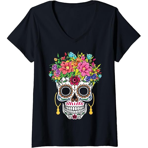 Women's Skeleton Floral Owl Graphic Tee - Gothic Style Shirt For Mother's Day & Birthday Gifts