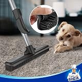 MR.SIGA Rubber Broom 3 in 1 Pet Hair Removal with Squeegee 61in Handle view 4