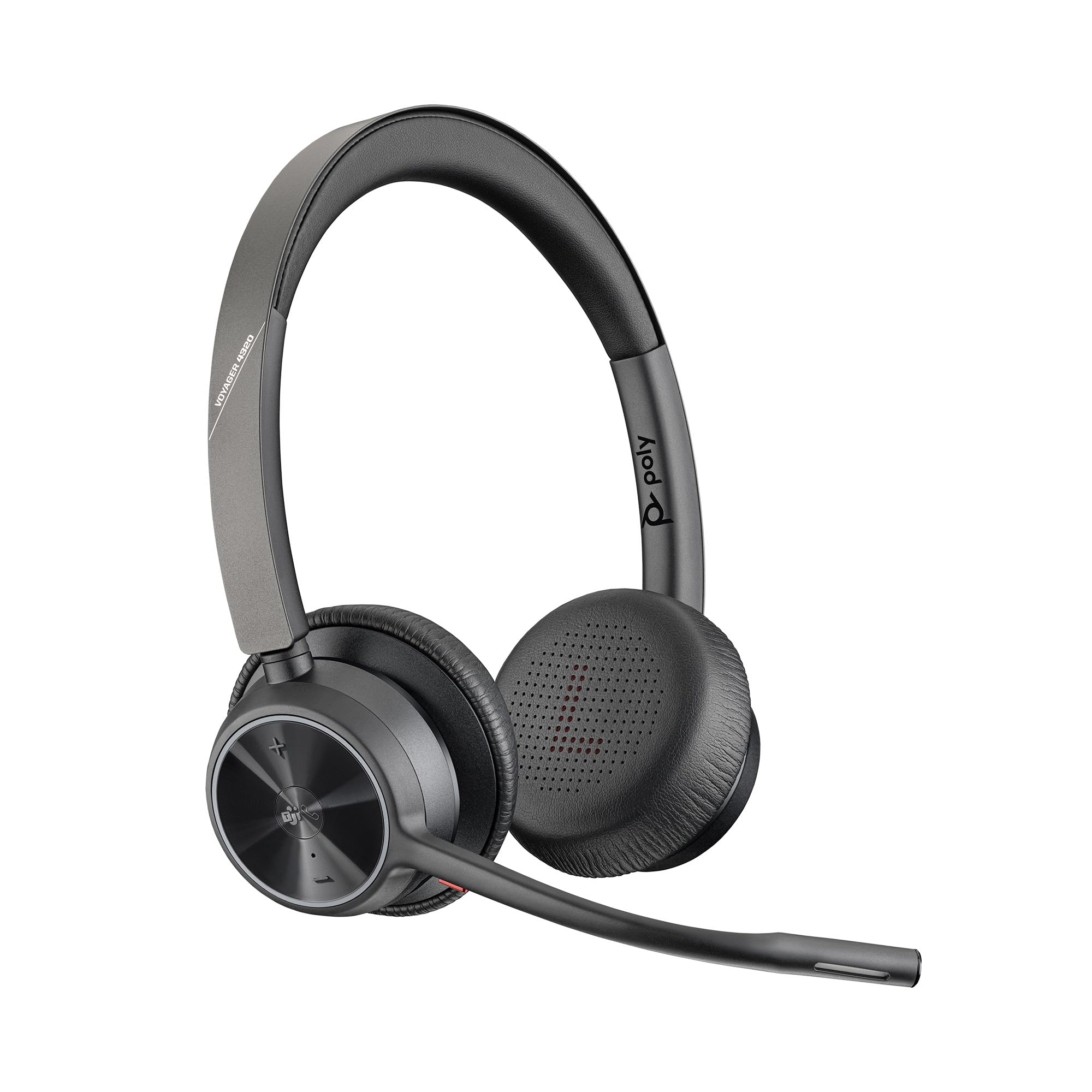 HP Poly Voyager 4320 UC Wireless Headset - Noise-Canceling Boom Mic - Connect to PC via USB-C to USB-A Adapter, Cell Phone via Bluetooth - Microsoft Teams certified