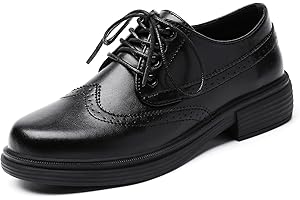 OKJ Oxford Shoes for Women, Black Womens Oxford Shoes Leather Platform Women's Oxfords Comfortable Dressy Slip On, Lace Up Vintage Shoes Casual Saddle Shoes for Women Work Business Dress