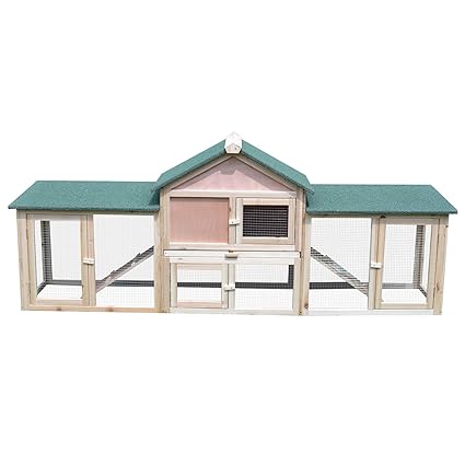 Pawhut 83 Wood 2 Story Outdoor Deluxe Xl Rabbit Hutch