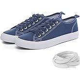 Canvas Shoes for Women Casual Low Top Sneakers Fashion Womens Tennis Shoes with Extra Laces