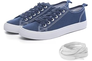 THE FASHION SUPPLY Canvas Shoes for Women Casual Low Top Sneakers Fashion Womens Tennis Shoes with Extra Laces